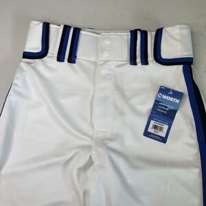 Worth Mens White Royal Blue Black Baseball Softball Pants WTP-W/R/B-88 Small NWT